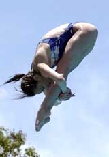 Wu Ming Xia, of China, displays her winning form during the Speedo Fina Diving Grand Prix women's three metre final on Sunday
