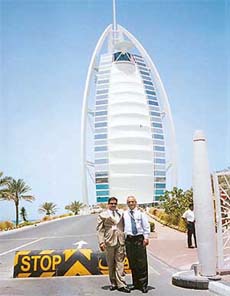 A view of the 7-star hotel in Dubai, Burj Al Arab