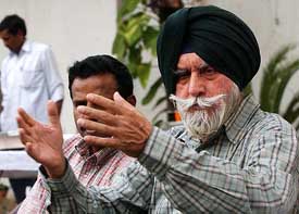 Indian Hockey Federation president K.P.S. Gill at a press conference in New Delhi 