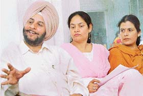 The Director of the Raja Ram Mohan Roy Institute, Sector 27, addresses a press conference in Chandigarh