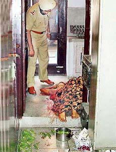 Harjit Kaur lying in a pool of blood on her kitchen floor in Phase VII, Mohali
