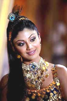 Bollywood star Shilpa Shetty on the sets of Khamosh in Mumbai