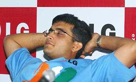 Indian captain Sourav Ganguly at a function in New Delhi on Wednesday