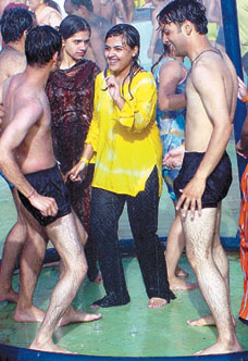 PLAYING IT COOL: Delhiites trying to beat the heat at Oyster Water Park, Appu Ghar, in the Capital on Saturday