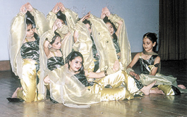 Students during �Rhapsody�, the annual cultural evening of Bhatnagar International Summit at Manav Sthali School, R Block.
