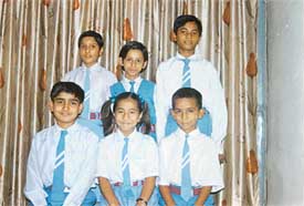 Students of MRD Model School, Mani Majra, who have topped the Class V Scholarship Examination-2004.
