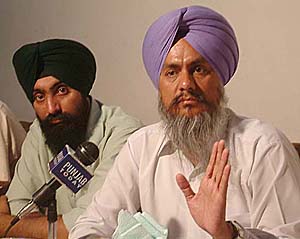 PPCC general secretary Harminder Singh Gill addresses a press conference in Amritsar on Thursday.