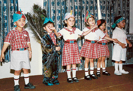 Students put up a thematic show at Anee�s School, Sector 69, Mohali, on Saturday.