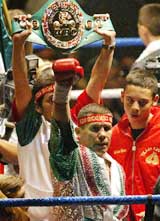 Former WBC Super Lightweight boxing champion Julio Cesar Chavez greets his fans 