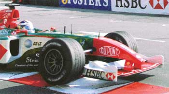 Austrian Formula One driver Christian Klien drives his Jaguar during the Monaco Grand Prix in Monte Carlo