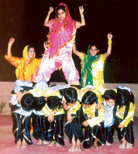 A cultural programme being presented by students of Dikshant International School, Zirakpur.