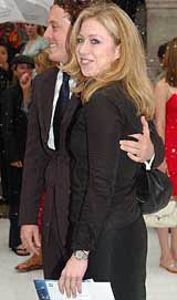 Chelsea Clinton and Ian Klaus arrive for the New York premiere of The Day After Tomorrow