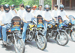 Bikers add zing to the road show organised by Zee Network on Wednesday to promote �Zee Big Break� auditions in city.