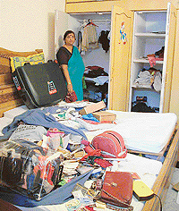 Ms Indu Sehgal, a Municipal Councillor of Mohali, in her house, which  was burgled on Thursday. 