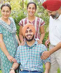The expression on the faces of the family members of Gagan Ishwar Singh, who was affilicted with bone cancer, says it all: We are proud of you.