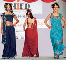 Models at a fashion show in Ambala on Sunday night.
