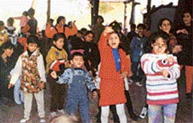 Children enjoying themselves at a summer workshop being held by Go Bananas Kids Club in Chandigarh