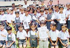 Students of Alpine Public School, Nalagarh, during their visit to The Tribune office in Chandigarh