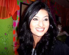 Miss India World 2004 Sayali Bhagat poses for photographers at the NIFD in Patiala