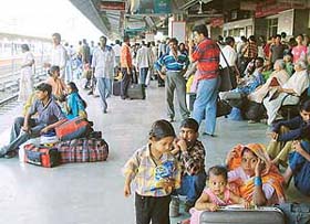 In the absence of proper seating arrangements, passengers waiting for trains have a difficult time at Chandigarh Railway Station