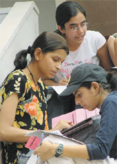 The scramble for admission forms began in Delhi University on Thursday. 
