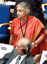 Indian delegate Sheila Dikshit in Bonn, Germany