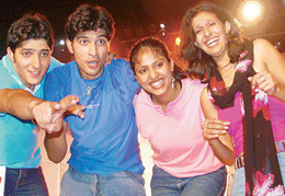 Nitin Chopra, Vikas Sharma, Anmol Gill and Khushboo Kochhar who won Zee TV�s 'India�s best : cine stars ki khoj' contest 