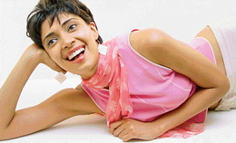 TV anchor and hostess Ruby Bhatia caught in a light mood during her visit to Chandigarh on Friday.