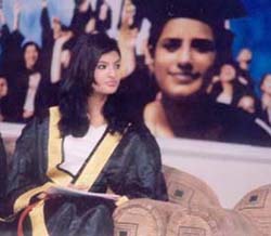 Femina Miss India (World) Sayali Bhagat at the annual convocation of the National Institute of Fashion Design in Ludhiana 