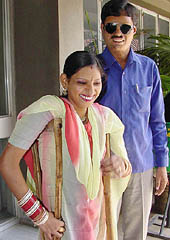 Polio-ridden Reena Rani with her husband Vikas Verma