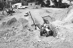 An illegal stone crusher in operation at Dhawal village, 21 km from Sundernagar, in Himachal Pradesh