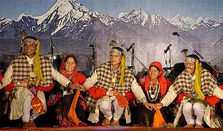 Folk dancers from Kulu perform at the International Shimla Summer Festival on Sunday night
