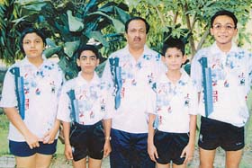 Badminton players from Chandigarh along with their coach who left for Cesky Krumlov on Wednesday to take part in the International Youths Badminton Tournament