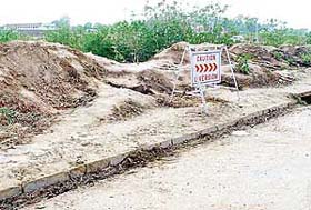 All that the police has done to ward off another mishap at the site, near the Air Force Station, is put up a board of caution