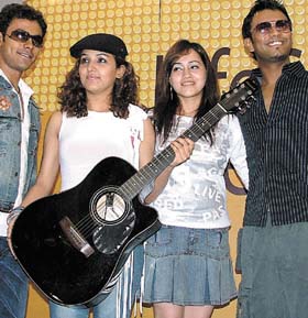 Youth band �Aasma� during its introductory performance for LifeStyle Weekends at a Press conference in the Capital