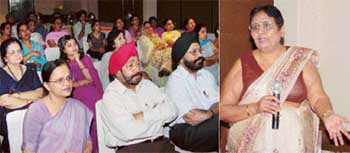 Dr S.K. Dass, chief gyanae-oncologist, in Rajiv Gandhi Cancer Institute, New Delhi, addresses a seminar