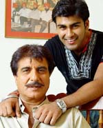 Raj Babbar is passing on his acting legacy to son Aryan, who is shooting for a film in Kharar near Chandigarh. 