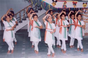 Students of the BCM school, Dugri Road, present a cultural programme on the concluding day of a summer camp on Tuesday.
