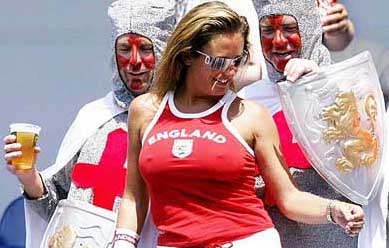 England soccer fans enjoy themselves in Coimbra