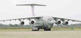 An IL-76 at the Chandigarh Air Force Station.
