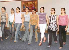 Girls learn modelling during a summer workshop at Satluej Club in Ludhiana