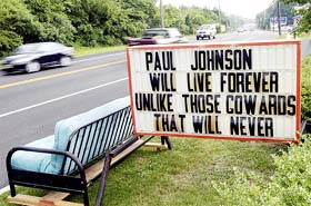 A sign-board seen in Little Egg harbor, New Jersey, on Friday