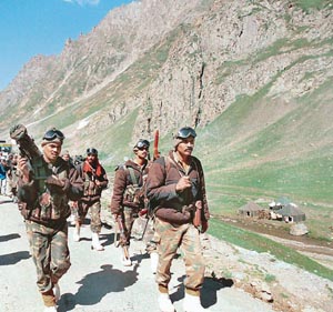 Indian soldiers during the Kargil War