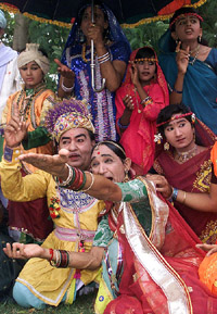 A performance of the folk dance bhovai