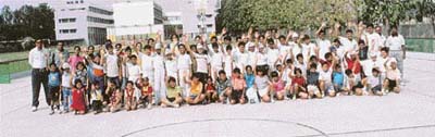 Participants of a sports workshop at St Kabir Public School, Sector 26