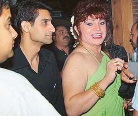 Hairstylist Sylvie at a bash organised to celebrate the inauguration of her salon