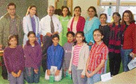 Satya Pal Choujar (third from left) with students of Indian community in Australia