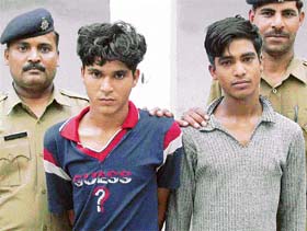 Navneet Kumar and Raju Kumar, who were arrested by the police on theft charge in Chandigarh