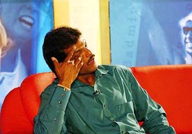 Star forward Dhanraj Pillay control his emotions during a talk show with a TV channel on Wednesday