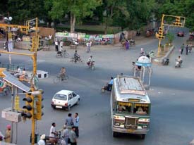 Traffic lights put up at the Bathinda bus stand crossing, which are not functional for the past six months, leads to traffic chaos 